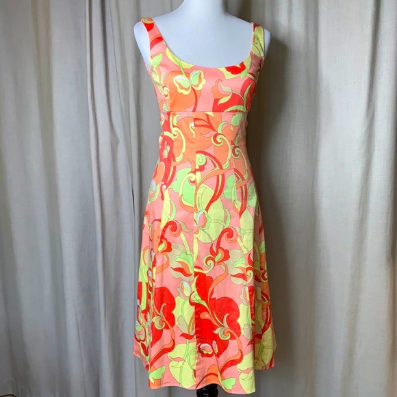 Tahari Dresses & Skirts - Tahari Creamsicle Floral Poplin Dress Size 4